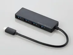 【新品・2営業日で発送】ELECOM エレコム USB3.1(Gen1)HUB／Type-C／Aメス4ポート／バスパワー／15cm／ブラック(U3HC-A429BBK)