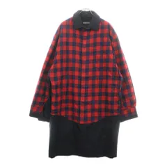 BALENCIAGA (バレンシアガ) PATCHED チェックレイヤードライクコート レッド 658940 TLP10のサムネイル