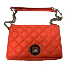 ♪3271 Kate spade ケイトスペード キルティング ショルダーバッグ 中古 オレンジ チェーンストラップ付き