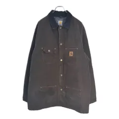 90年代 USA製 Carhartt カーハート ミシガンチョアコート ダック ワークジャケット ブラウン(メンズ XL)中古 古着 V6482