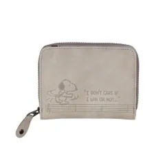 ☆ GRAY ☆ PEANUTS BOWLING 二つ折り財布 スヌーピー 財布 PEANUTS BOWLING 二つ折り財布 折り財布 折財布 サイフ snoopy キャラクター グッズ 大人 向け レディース おしゃれ 本革 革 レザー ラウンドファスナー