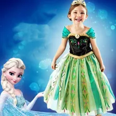 エルサ風プリンセスドレス キッズ女の子 Dハロアナと雪の女王ディズニー 豪華フォンマールドレス ハロウィン衣装 ディズニー衣装 お誕生日 プレゼント