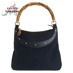 美品 GUCCI グッチ バンブー GG柄 ブラック 黒 ゴールド金具 GGキャンバス/レザー 137379 ショルダーバッグ ハンドバッグ 407859【中古】