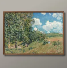 アルフレッド シスレー、【ロワン河畔、朝】、新品高級額 額装付 アルフレッド シスレー、【ロワン河畔、朝】、新品高級額 額装付