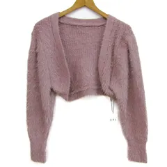 グレイル フェザーニットカーディガン 長袖 ボレロ トップス レディース Fサイズ ピンク GRAIL