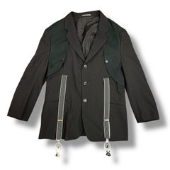 美品 Yohji Yamamoto archive クロップド ジャケット Yohji Yamamoto POUR HOMME 07SS Archive Suspenders Docking Tailored