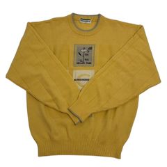MUNSINGWEAR マンシングウェア ニットセーター 黄 ペンギン 刺繍 ゴルフウェア 趣味 スポーツ メンズ Sサイズ