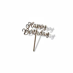 木製ケーキトッパー Happy Birthday 手のひらSサイズ
