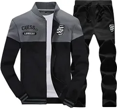 ブラック_2XL [エアバイ] ジャージ メンズ 上下 セットアップ スエット トレーナー 上下セット 長袖 部屋着 スポーツ スウェット パンツ 2点セット 秋 冬 春 厚地 上衣 上着 軽量 登山 普段着 家着 寝巻 根巻き 羽織り 前あき おしゃれ オシ