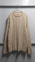 90’s J.CREW “Cotton×Linen” ロールネック ケーブルニットセーター S