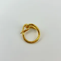 【中古】HERMES エルメス ジャンボ スカーフリング ゴールド ヴィンテージ レディース【中古美品】HIBUOCHI VINTAGE