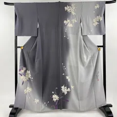 室華風　全通袋帯 室華風 三松謹製 洒落袋帯 全通 蔦 正絹 銀糸 グレー 紫 203