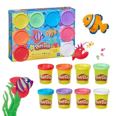 【迅速発送】ハズブロ(HASBRO) 約56g 8色入りレインボーカラーのプレイ・ドー、新学期用品、2才以上のプリスクールの子供向け、子供向けのアート&クラフト 粘土 ねんど、こどもの日、子供の日プレゼント