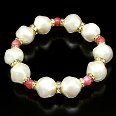 【送料無料】【新品】ローズクォーツ 天然石 パワーストーン ブレスレット レディース 開運ブレスレット バロックパール 樹脂パール