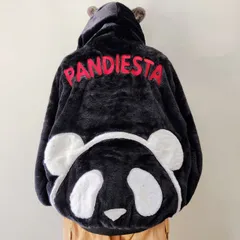 パンディエスタ　　モフモフパンダ　パーカー　黒　XXL　　Outerwear with panda charactersのサムネイル