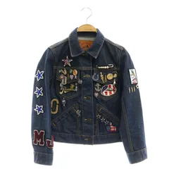 マークジェイコブス MARC JACOBS デニムジャケット マルチパーツ装飾 ピンバッジ スパンコール刺繍 ビジュー ワッペン XS TP インディゴブルー /KO ■OS ■SHのサムネイル