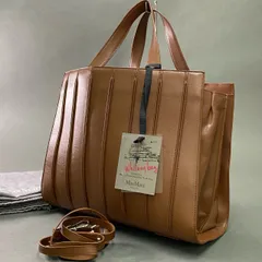 Cb10 定価￥267,300 Max Mara マックスマーラ Whitney Bag ホイットニーバッグ ブラウン レザー by Renzo Piano 2WAY 高級 鞄のサムネイル
