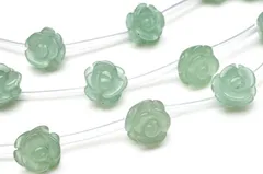 グリーンアベンチュリン 12mm 薔薇カット １連（15粒） パワーストーン 天然石 _R6030-12