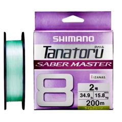 激安釣具　SHINANO シマノ タナトル8 サーベルマスター ライムグリーン1.5号 2.0号 200m   8本より PEライン サバフグ対策