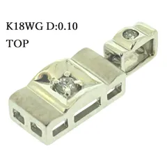 K18WG 天然 ダイヤモンド トップ D:0.10ct 2.23g ホワイトゴールド ダイヤ TOP 中古 ♯1073011836