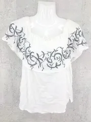 ◇ Mila Owen ミラ オーウェン オフショル ノースリーブ カットソー F ホワイト ブラック *  【1002800134984】