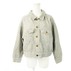 アースミュージック&エコロジー EARTH MUSIC & ECOLOGY ジャケット Gジャン ジージャン コーデュロイ ゆったり オーバーサイズ F グレー /CK2