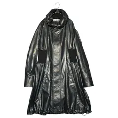 ISSEY MIYAKE(イッセイミヤケ) Eco-leather balloon silhouette waist gather coat エコレザー バルーン シルエット ウエスギャザー コート フェイクレザー IM54FA504 3(L程度) ブラックのサムネイル