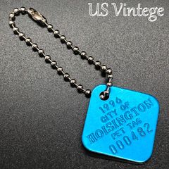 【  ドッグタグ 】 1996年 Dog Tag ※チェーン付き　キーホルダ　キーチェーンなどに！ アンティーク 犬 猫　キャットタグ　ネックレス KEY050