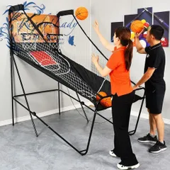 折りたたみ式デュアルショットバスケットボールアーケードゲーム、電子採点システム付き屋内屋外バスケットボールゲーム機
