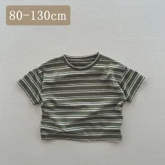 ボーダー半袖T 韓国子供服 女の子 男の子 ベビー服 キッズ Tシャツ トップス 半袖T夏 親子 兄弟 お揃い リンク