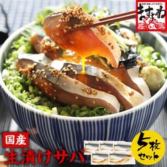 国産生漬けさば 5枚セット（100g～120g前後×5枚 計500g～600g前後）さば サバ 鯖 漬け鯖 海鮮丼 海鮮 ますよね