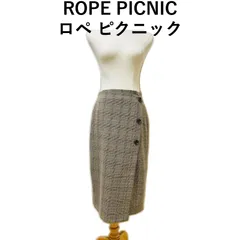ROPE PICNIC　ロペピクニック スカート タイトスカート  グレンチェック 茶色系 ベージュ　標準サイズ