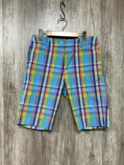 Munsingwear マンシングウェア ゴルフ チェック ハーフ パンツ size11/青 ■◆ メンズのサムネイル