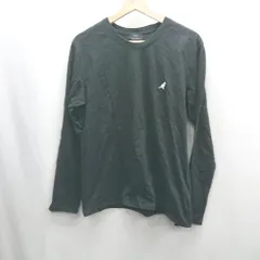 ◇ ⊇ KANGOL カンゴール ブランドロゴ刺<!-利用不可文字-!> ロゴ刺<!-利用不可文字-!> 長袖 ロンT サイズM ブラック ホワイト メンズ レディース E  【1412090052095】