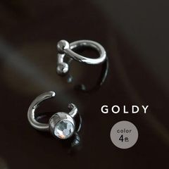 【即納】ポインテッド スフィアー セット イヤーカフ GOLDY ゴールディ 2230912 goldy アクセサリー レディース 女性 シルバー ゴールド ブラック ベージュ クリア goldy イヤーカフ 耳飾り イヤリング 2個セット 新品 正規品