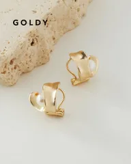 GOLDY/ゴールディ/ツイスト プレート パール イヤリング/アクセサリー/2240204