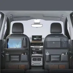 後部座席 収納 シートバックポケット 車 テーブル ティッシュ シートカバー 車内 レザー 後ろ カバー  タブレット 子供 ドリンクホルダー
