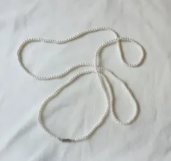 ベビーパール国産貝パールロングネックレス4ミリ玉120センチ