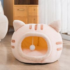 ペットベッド ドーム型 Lサイズ 冬 猫用品 ネコ耳付 猫 ベッド 犬ベッド ペットハウス さ対策 保温 防寒 犬猫兼用 小型犬 猫ベッド 洗える 寝床 qyEB213