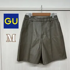 GU ジーユー フェイクレザーショートパンツ（ブラウン系）Ｍ