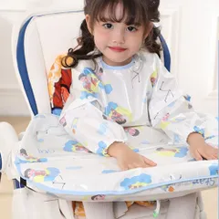 ☆ キッズ ☆ ロングスリーブ ☆ キッズ 食事エプロン テーブルクロス一体 3way お食事エプロン キッズ 子ども エプロン 食事 食べこぼし ベビー ベビースタイ 食事エプロン 女の子 男の子 子供用 スタイ 食事用エプロン テーブルクロス 一体型