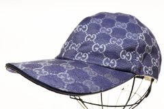 グッチ GUCCI GG CANVAS BASEBALL CAP BLUE GREY XL 748475 GG