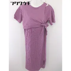 ◇ AZUL BY MOUSSY アズールバイマウジー レイヤード風 リブ 半袖 膝下丈 ワンピース サイズS パープル系 レディース  【中古】 【1112070002354】