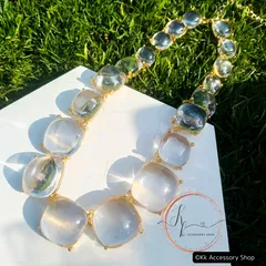 ニューカラー (クリアゴールド）サンセット・ジェム・オデッセイ  ネックレス ピアス    入学式 卒業式 発表会 ダンス　コンサート カラオケ 衣装 アクセサリー 高見え