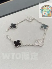 [Van Cleef & Arpels] ヴァン クリーフ＆アーペル 四つ葉のクローバー ブラックカルセドニー スペーサー ダイヤモンド ファイブフラワー ブレスレット｜本日限定WTO｜新品未使用-WTO輸入1-ASK69