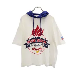 ボートメイクニュークローズ 日本製 フード 半袖 Tシャツ M ホワイト VOTE MAKE NEW CLOTHES メッシュ メンズ 【中古】  【230722】のサムネイル