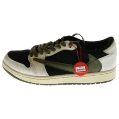 NIKE (ナイキ) ×TRAVIS SCOTT WMNS AIR JORDAN 1 LOW OG Medium Olive DZ4137-106 トラヴィススコット ウィメンズ エアジョーダン1 ローカットスニーカー US9/26cm