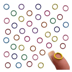 二重丸カン 8ｍｍ 丸カン カラフル ミックス 200個 丸環 マルカン 基礎パーツ 接続金具 金具 アクセサリー ハンドメイド パーツ BD4159