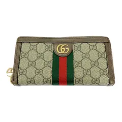 【中古】【箱付き】 GUCCI グッチ 523154・1147 GGキャンバス レザー オフィディア ジップアラウンドウォレット 長財布 367984 長財布