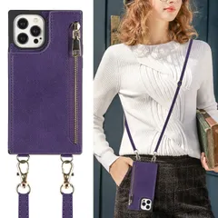 iPhone14 Pro Max 6.7（2022）スマホ 携帯 用 ケース 肩掛け 首かけ 斜めがけ ショルダー ケース 肩掛けストラップ ファスナー iPhone14 Pro Max 手帳型 ケース iPhone14 Pro Max ケース 手帳型 クロス